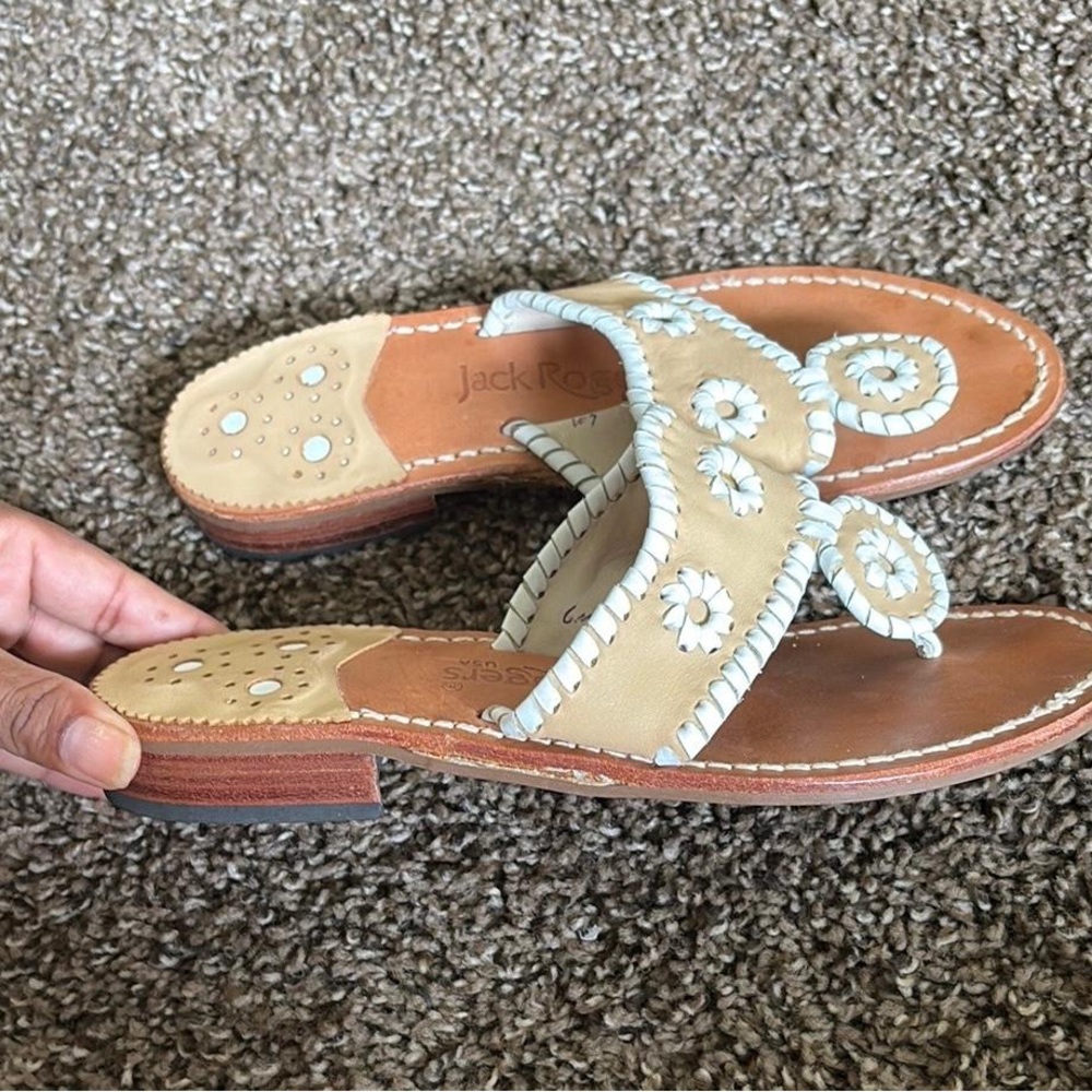 Jack Rogers Cream and Light Blue Sandals - Picture 6 of 6